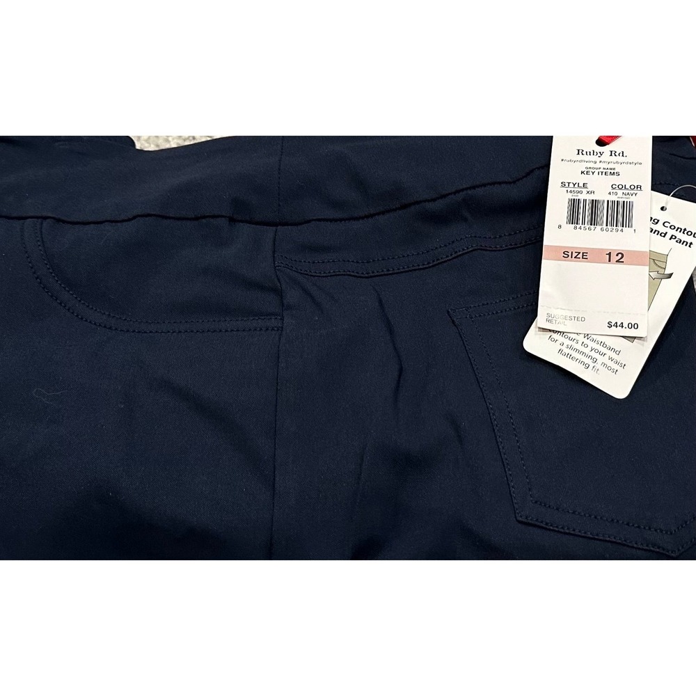 Ruby‎ Rd. Women's Pull-on Solar Millennium Tech Super Stretch Pant NAVY BLUE - Picture 5 of 9